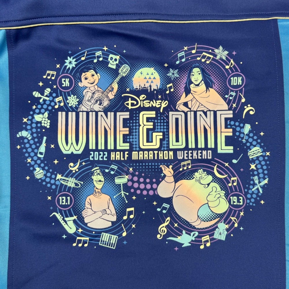 Disney Wine & Dine 2022 Half Marathon Weekend Blue Full Zip Jacket Women Small - Picture 13 of 13